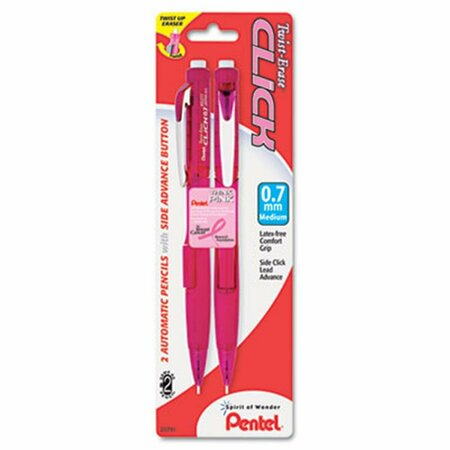 INKINJECTION Pink Ribbon Twist-Erase CLICK Mechanical Pencil - Pink - 0.7 mm - 2-Pk IN3332727